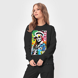 Костюм хлопковый женский Skeleton fashionista - Milano - pop art, цвет: черный — фото 2