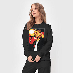 Костюм хлопковый женский Курт Кобейн с микрофоном, цвет: черный — фото 2