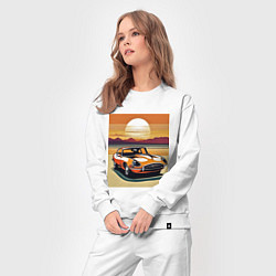 Костюм хлопковый женский Авто Ягуар, цвет: белый — фото 2