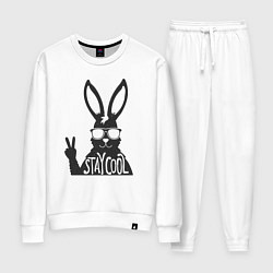 Костюм хлопковый женский Stay cool rabbit, цвет: белый