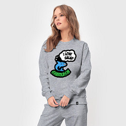 Костюм хлопковый женский Я люблю салат, цвет: меланж — фото 2