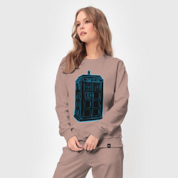 Костюм хлопковый женский Black tardis, цвет: пыльно-розовый — фото 2