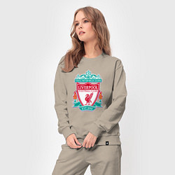 Костюм хлопковый женский Liverpool fc sport collection, цвет: миндальный — фото 2