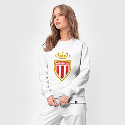 Костюм хлопковый женский Monaco fc sport, цвет: белый — фото 2