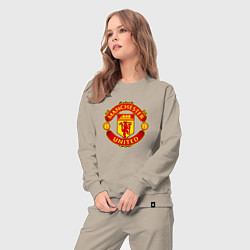 Костюм хлопковый женский Манчестер Юнайтед фк спорт, цвет: миндальный — фото 2