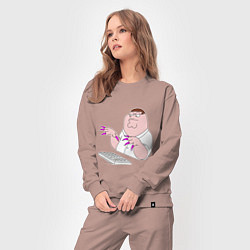 Костюм хлопковый женский Питер Гриффен с длинными ногтями, цвет: пыльно-розовый — фото 2