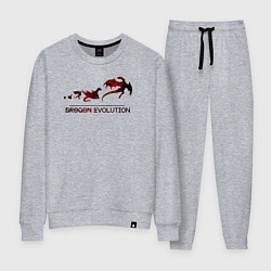 Костюм хлопковый женский Эволюция дракона, цвет: меланж