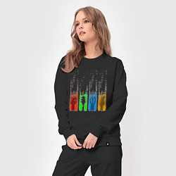 Костюм хлопковый женский Четыре гитары, цвет: черный — фото 2