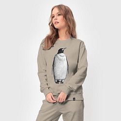 Костюм хлопковый женский Пингвин стоит анфас, цвет: миндальный — фото 2