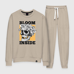 Костюм хлопковый женский Bloom inside, цвет: миндальный