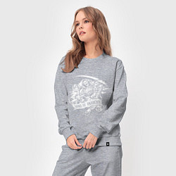 Костюм хлопковый женский Логотип - сыны анархии, цвет: меланж — фото 2