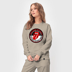 Костюм хлопковый женский Rolling Stones established 1962, цвет: миндальный — фото 2