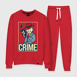 Костюм хлопковый женский Vault crime, цвет: красный