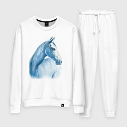 Костюм хлопковый женский Голубая лошадь, цвет: белый