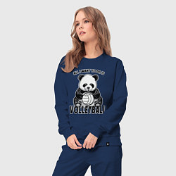 Костюм хлопковый женский Panda volleyball, цвет: тёмно-синий — фото 2