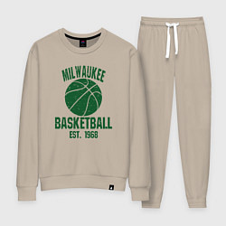 Костюм хлопковый женский Milwaukee basketball 1968, цвет: миндальный