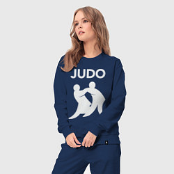 Костюм хлопковый женский Warriors judo, цвет: тёмно-синий — фото 2