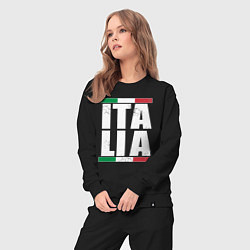 Костюм хлопковый женский Italia, цвет: черный — фото 2