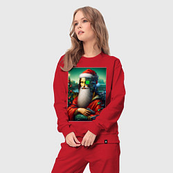 Костюм хлопковый женский Mona Lisa in Santa costume - cyberpunk, цвет: красный — фото 2