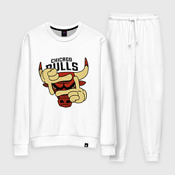 Костюм хлопковый женский Bulls logo with hands, цвет: белый