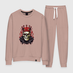 Костюм хлопковый женский Король всегда король, цвет: пыльно-розовый