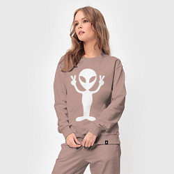 Костюм хлопковый женский Peace alien, цвет: пыльно-розовый — фото 2