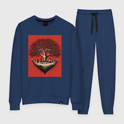 Костюм хлопковый женский Love tree, цвет: тёмно-синий