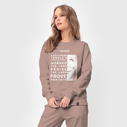 Костюм хлопковый женский Поднятие уровня в одиночку Заповеди Храма, цвет: пыльно-розовый — фото 2