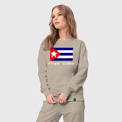 Костюм хлопковый женский Free Cuba, цвет: миндальный — фото 2
