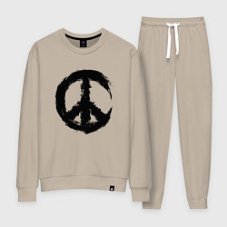 Костюм хлопковый женский Знак мира пацифик крест, цвет: миндальный