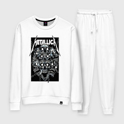 Костюм хлопковый женский Metallica - skulls, цвет: белый
