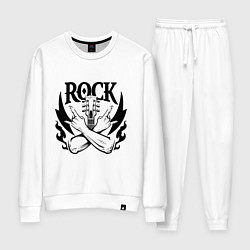 Костюм хлопковый женский Rock - guitar, цвет: белый