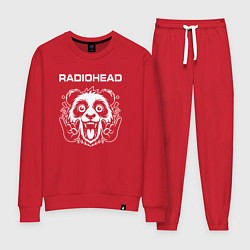 Костюм хлопковый женский Radiohead rock panda, цвет: красный