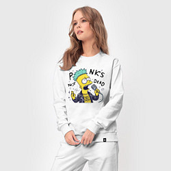 Костюм хлопковый женский Bart Simpson - punks not dead, цвет: белый — фото 2