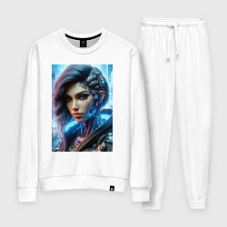 Костюм хлопковый женский Cyber girl - ai art, цвет: белый