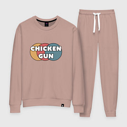 Костюм хлопковый женский Chicken gun круги, цвет: пыльно-розовый