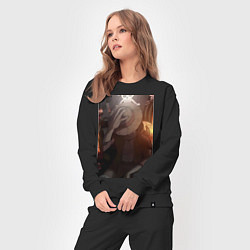 Костюм хлопковый женский Ван Пис Луффи Монки Д, цвет: черный — фото 2