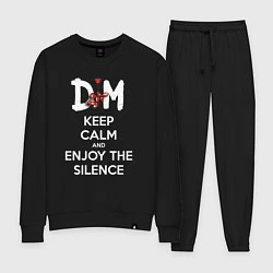 Костюм хлопковый женский DM keep calm and enjoy the silence, цвет: черный