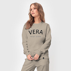 Костюм хлопковый женский Vera never alone - motto, цвет: миндальный — фото 2