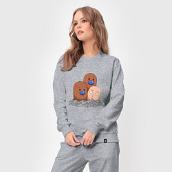 Костюм хлопковый женский Cайтама и диглетты, цвет: меланж — фото 2