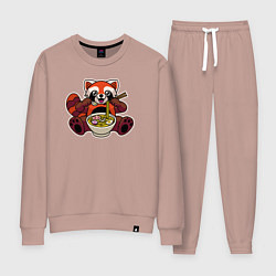 Костюм хлопковый женский Голодная панда, цвет: пыльно-розовый
