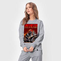 Костюм хлопковый женский Котяра гитарист - панк не умер, цвет: меланж — фото 2