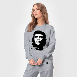 Костюм хлопковый женский Черно-белый силуэт Че Гевара, цвет: меланж — фото 2