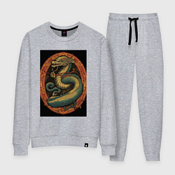 Костюм хлопковый женский Дракон Муай Тай, цвет: меланж