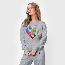 Костюм хлопковый женский Color tetris, цвет: меланж — фото 2