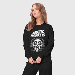 Костюм хлопковый женский Arctic Monkeys rock panda, цвет: черный — фото 2