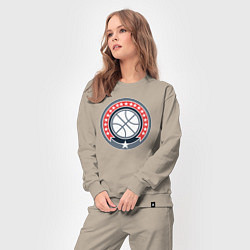 Костюм хлопковый женский Stars basketball, цвет: миндальный — фото 2