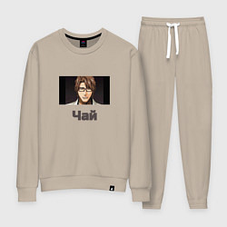 Костюм хлопковый женский Капитан Айзен и чай, цвет: миндальный