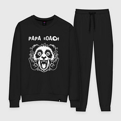 Костюм хлопковый женский Papa Roach rock panda, цвет: черный