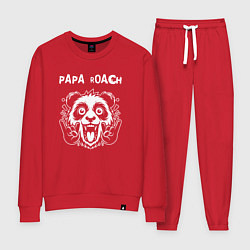Костюм хлопковый женский Papa Roach rock panda, цвет: красный